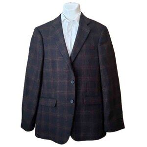 NWOT Stafford Winter Wool Blazer Brown Tan Check Men's Size 38R